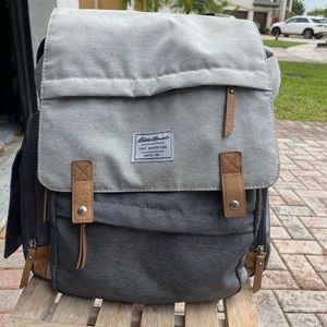 Eddie Bauer First Adventure Diaper Bag Backpack Gray
